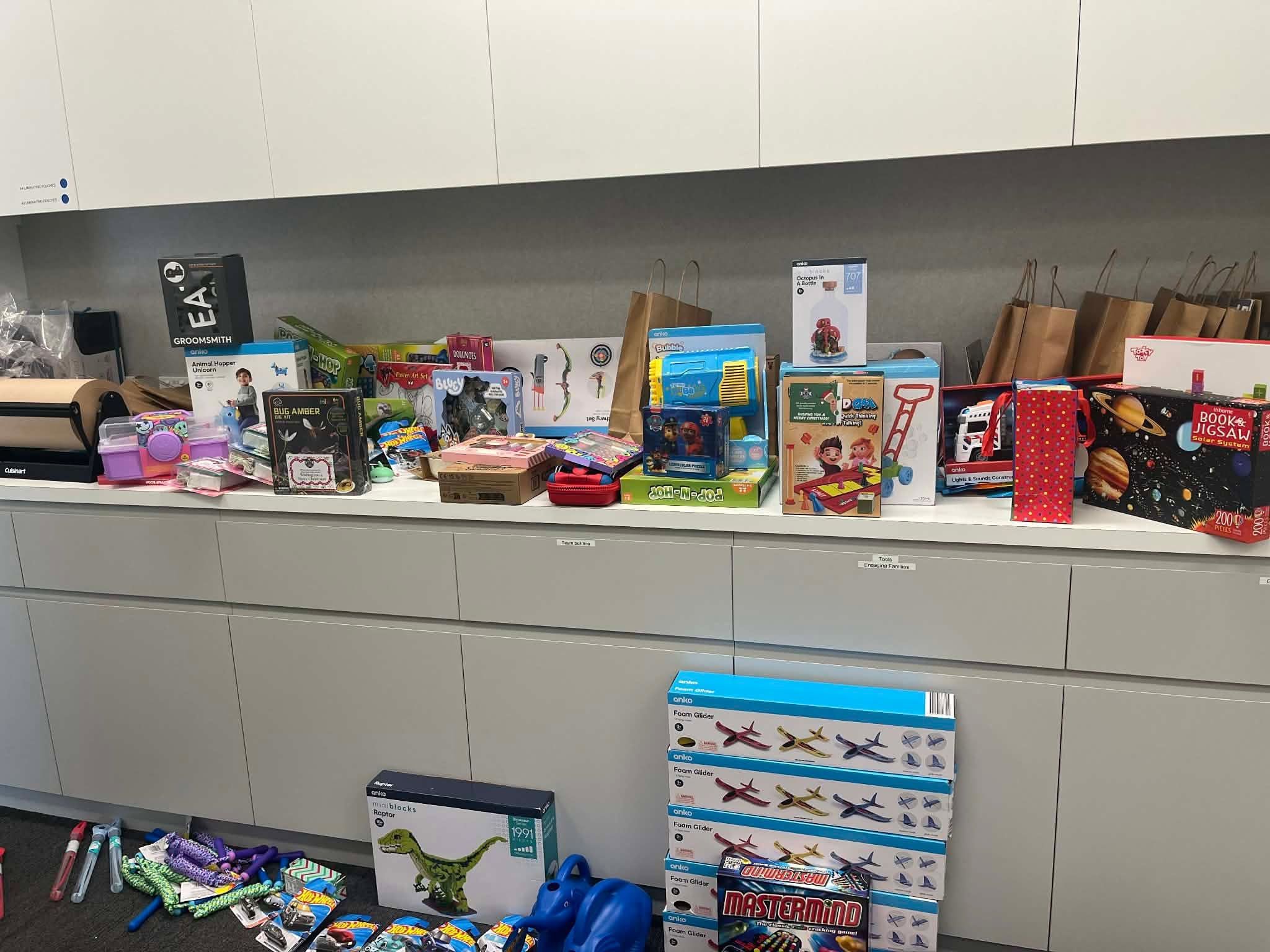 Toys donated through Team Escobar's community Christmas toy appeal